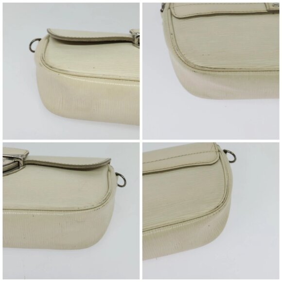 LOUIS VUITTON Epi Pochette Montaigne Bag White Yvoire - Picture 15 of 15